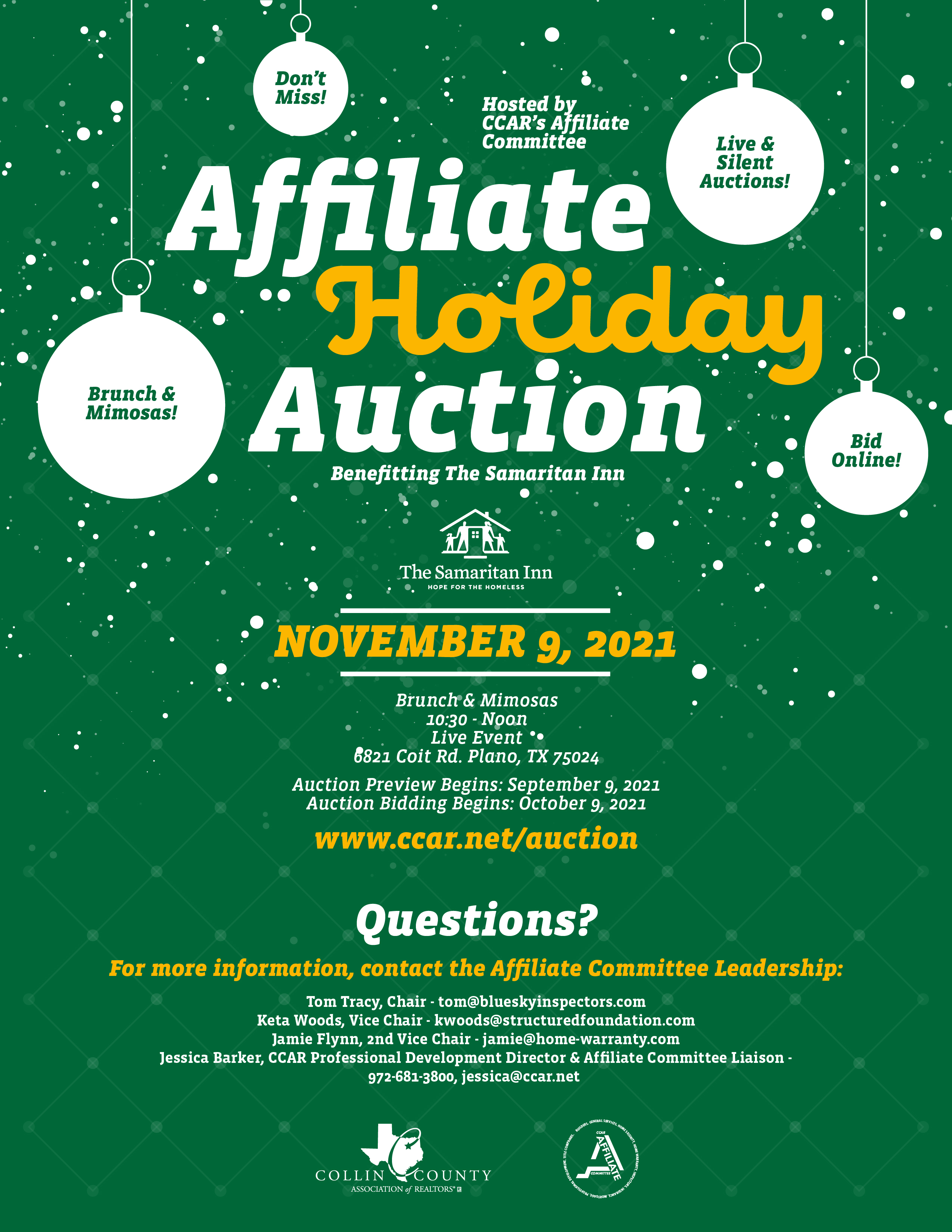 2021 Affiliate Holiday Auction Flyer