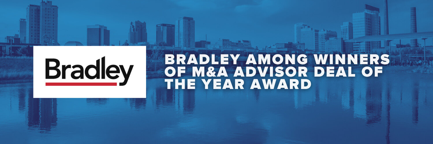 Bradley Among Winners of MA Advisor Deal of the Year Award