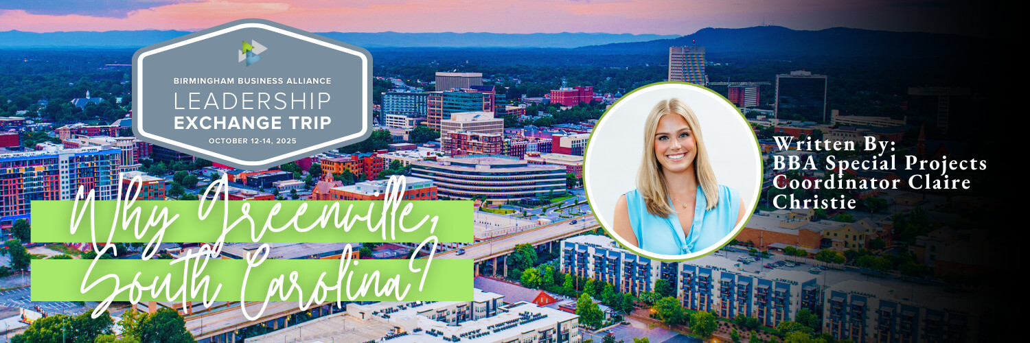 Claire Christie Graphic with a title of the article, "Why Greenville!"