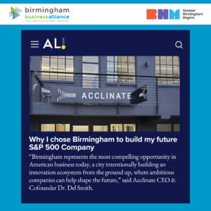 Acclinate - Why I chose Birmingham for my future SAP 500 Company