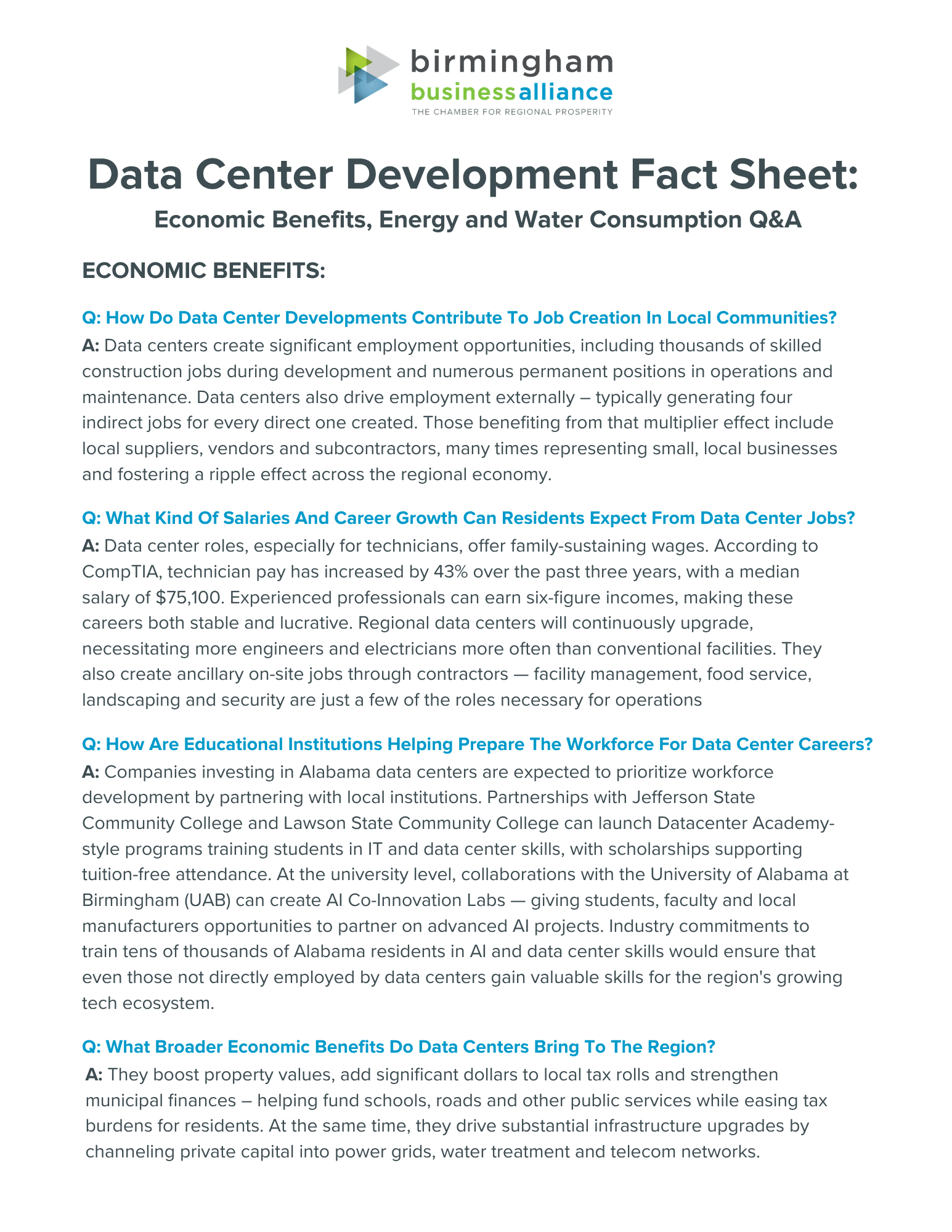 Economic Benefits, Energy and Water Consumption Q&A