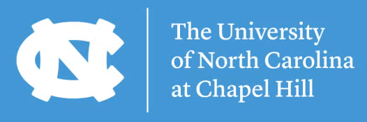 unc logo white, blue bg