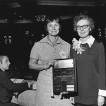 Phyllis Richmond, receiving Award of Merit from Pauline Atherton