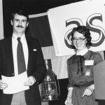 David Bair, receiving award from Linda Smith The award was Best JASIS Paper for 1980