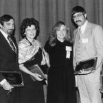 Art Elias, Irene Farkas-Conn, Mary Berger, Roy Tally, Si Newman Elias, Farkas-Conn, Tally, and. Newman received the 1977 Watson Davis Award from Mary Berger