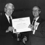 Fred Kilgour, James Cretsos Jim Cretsos presents 1979 Award of Merit to Fred Kilgour