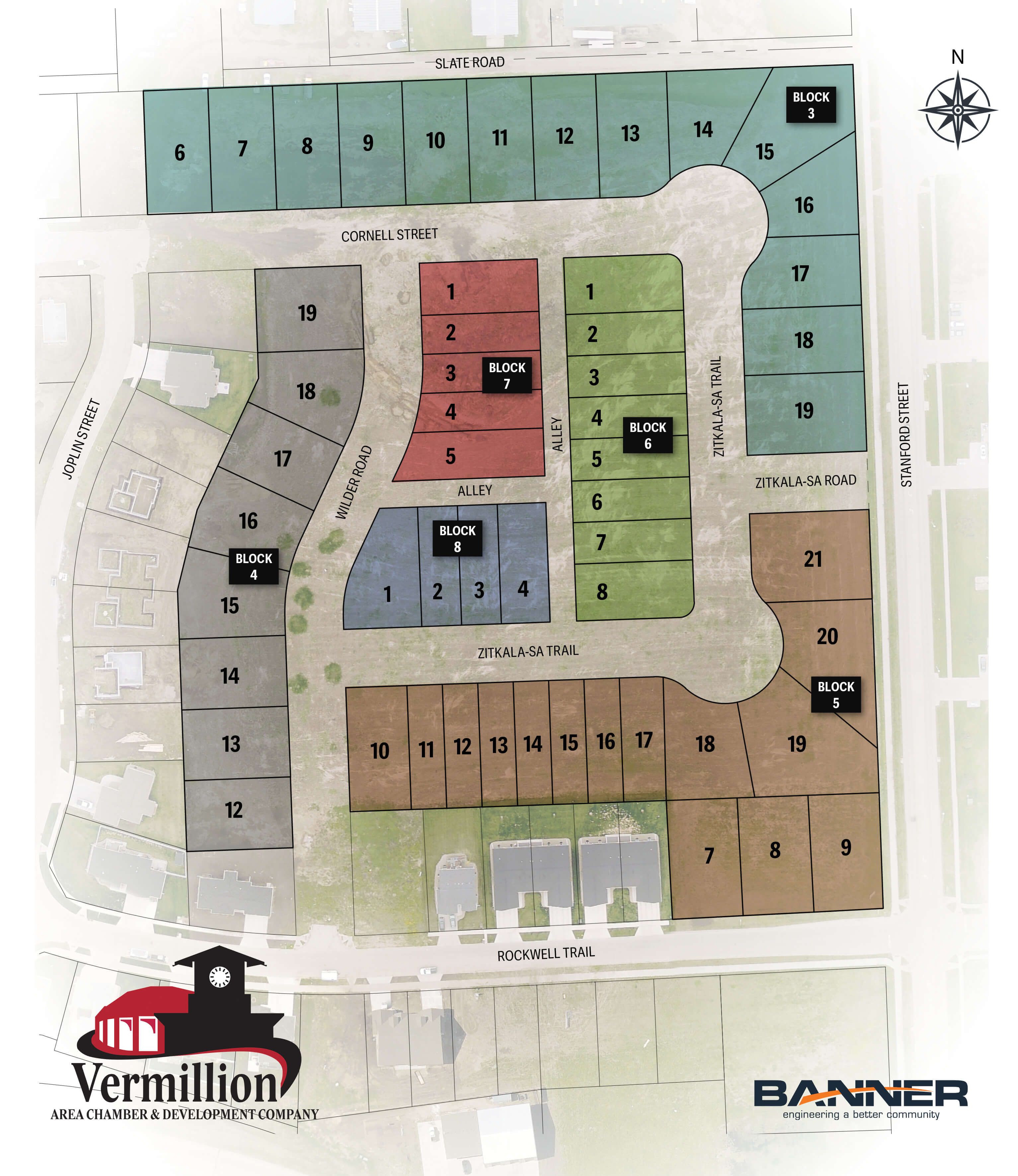 An overview of Bliss Pointe housing development in Vermillion