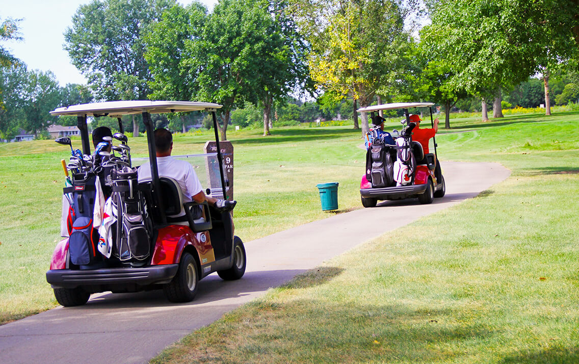 Golf Carts on Course