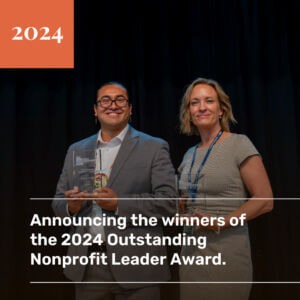 Photo of Jacob Crane and Celeste Edmunds holding their awards