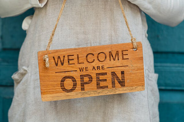 open sign