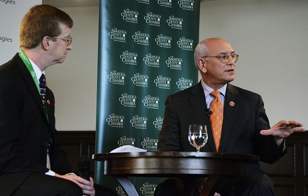 Congressman Paul Tonko met with the Saratoga County Chamber for their monthly meeting held at Saratoga National on Thursday morning to discuss what they he is doing to improve our local economy.Photo Erica Miller 2/21/13 news_TonkoChamber2_Fri