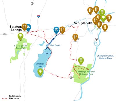 map of hiking biking and canal routes