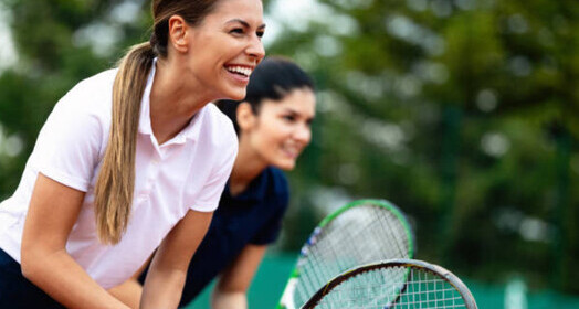 women playing tennis