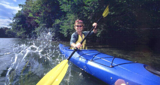 woman kayaking