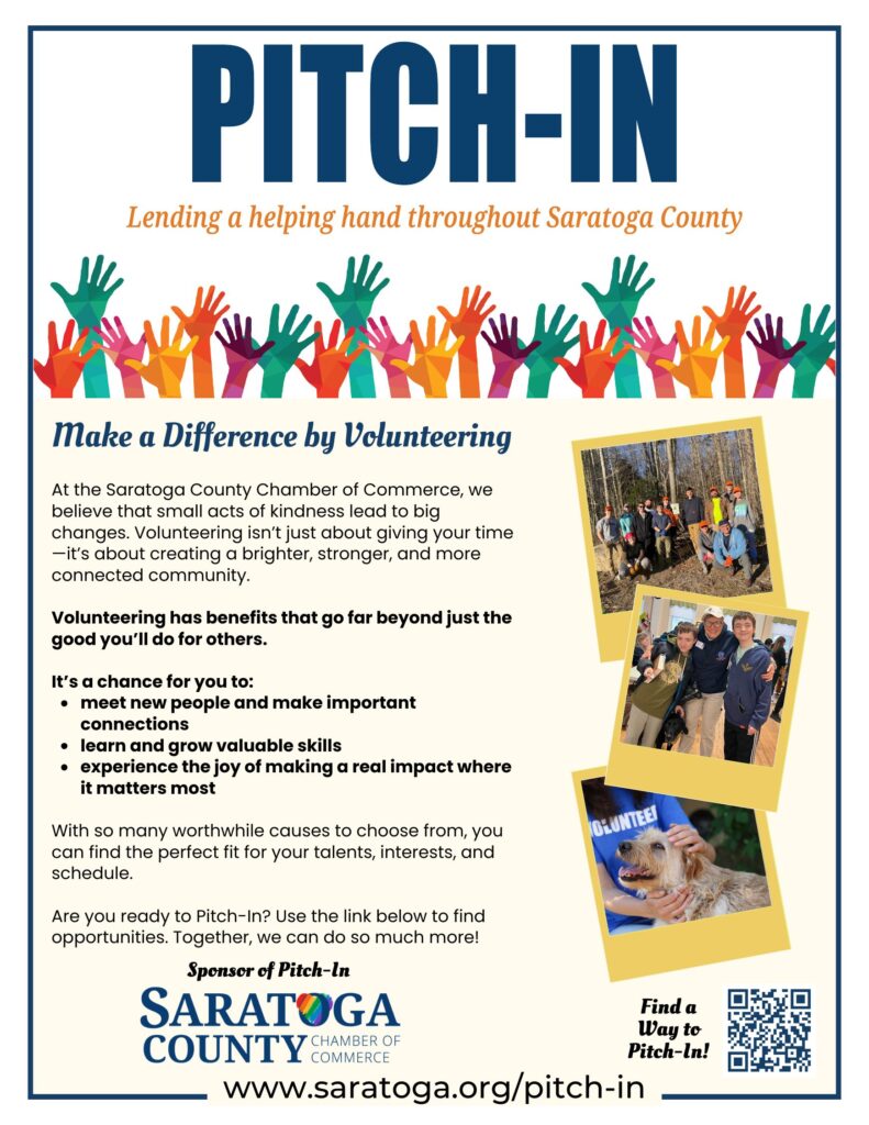 PitchIn 2025 Poster - Volunteerism Campaign from the Saratoga County Chamber