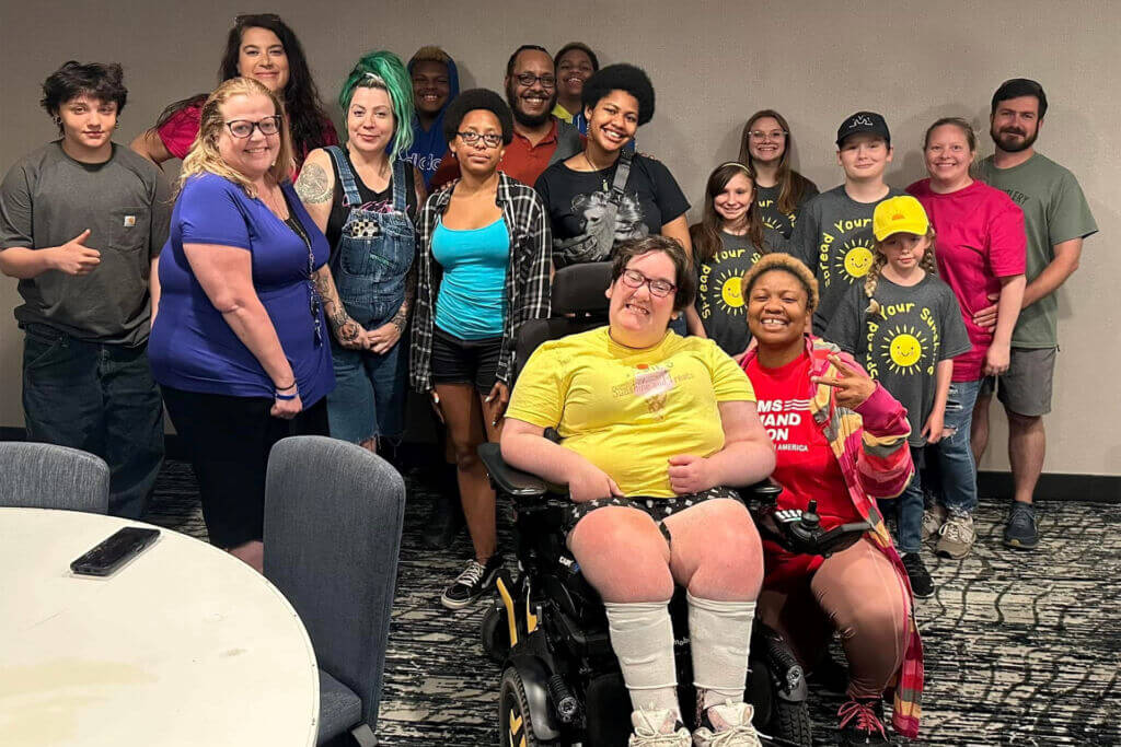 Spread Your Sunshine, 2025 ChamberChoice Nonprofit of the Year; Children and Founder, Addie Loerzel smile for a group photo