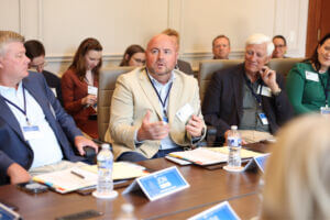 Dustin Mitzel, CEO of Happy Harry's Bottle Shops in Fargo and Grand Forks, voices his key priorities at the Washington, D.C., Fly-In
