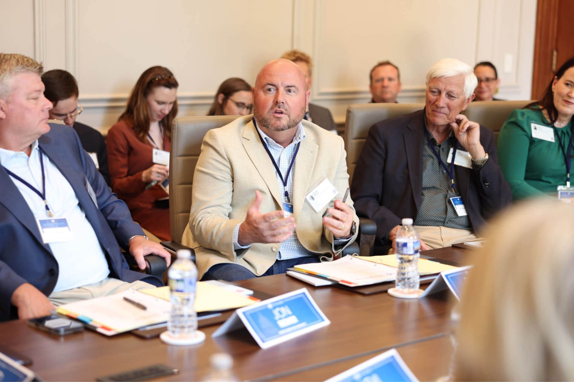 Dustin Mitzel, CEO of Happy Harry's Bottle Shops in Fargo and Grand Forks, voices his key priorities at the Washington, D.C., Fly-In