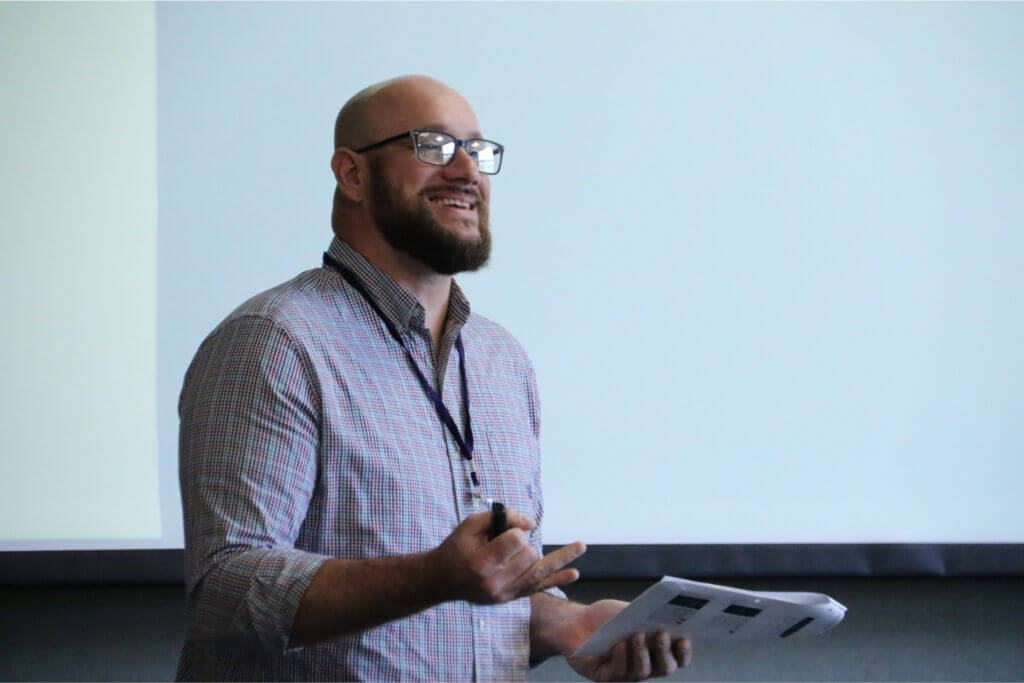 Leadership FMWF presenter speaks on leadership wellness strategies at a recent LFMWF session