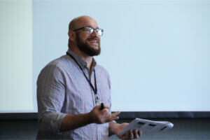 Leadership FMWF presenter speaks on leadership wellness strategies at a recent LFMWF session
