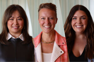 Leadership FMWF participants Justine Bahr, Ann Schneider and Chelsey Stoa.