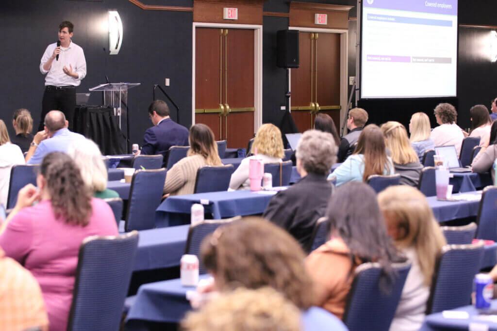 Attendees gathered on Monday, Sept. 15, 2025, to hear Greg Norfleet, Director of Paid Leave at the Minnesota Department of Employment and Economic Development (DEED), discuss key details of Minnesota’s Paid Family and Medical Leave program.