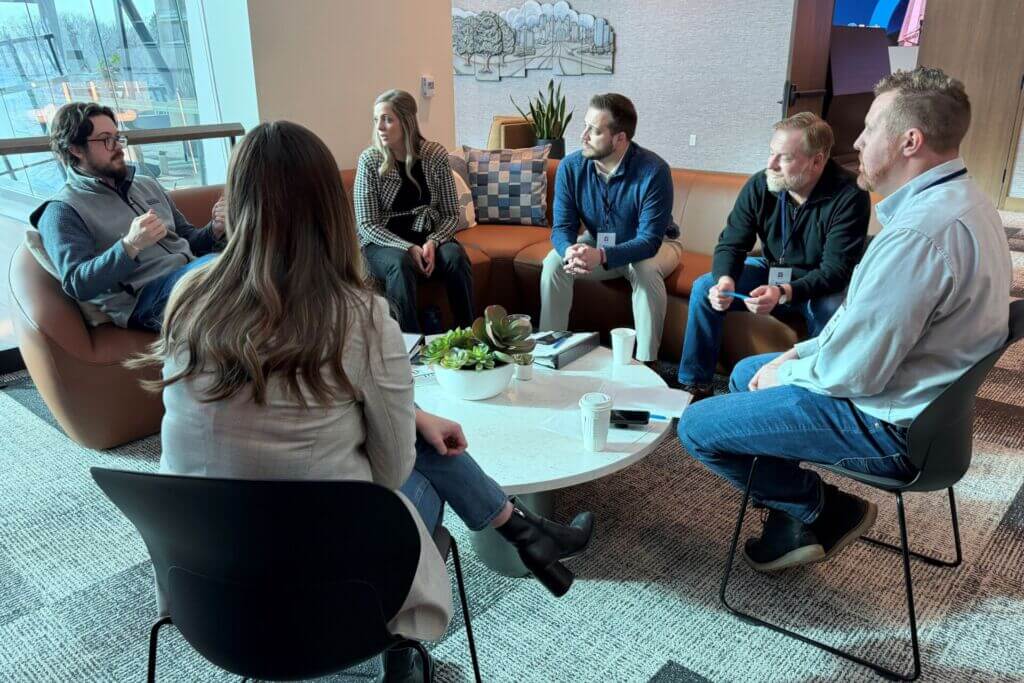 Leadership FMWF participants discuss strategy, community and culture during the February Leadership FMWF session.