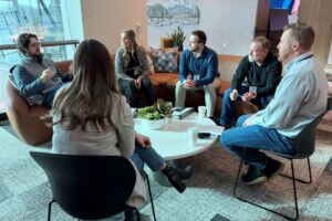 Leadership FMWF participants discuss strategy, community and culture during the February Leadership FMWF session.