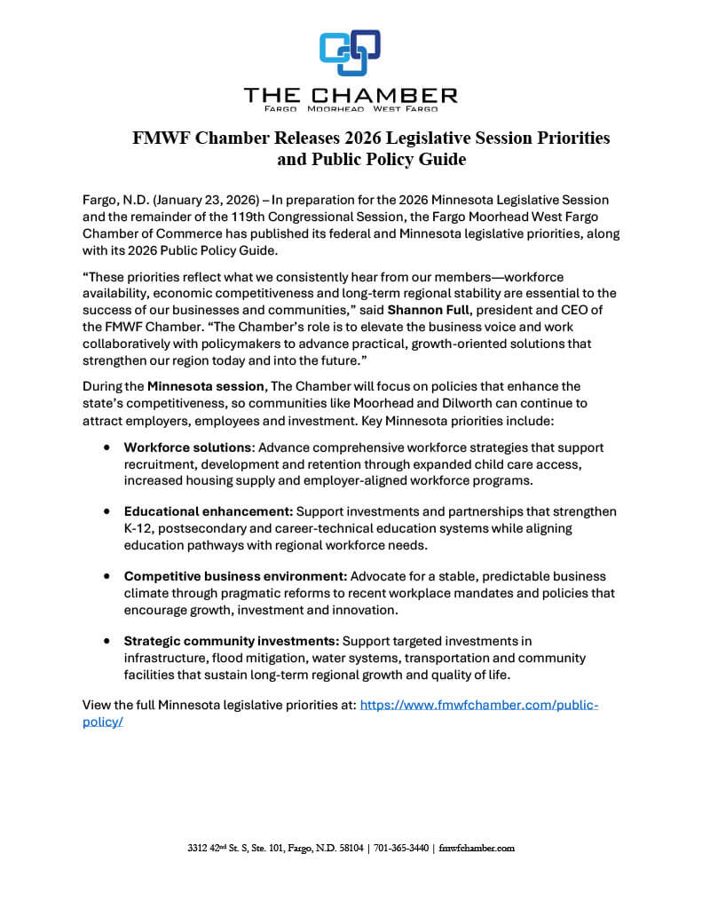 Press Release Legislative Priorities