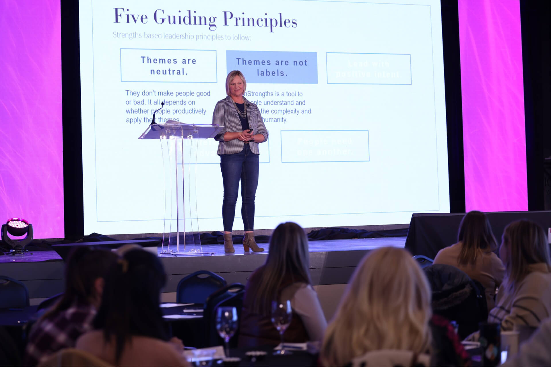 Kacie Weber shares insights on strengths-based development during the Women Connect “Strengths in Action” event on Jan. 27.