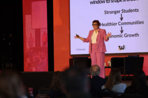 Callie Adamson Bakken, founder of Wiggle Work, addressed the significant economic impact of the child care shortage.