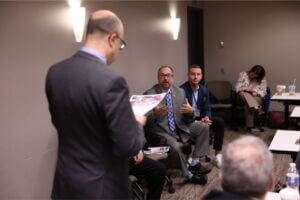 Chad Olson, Mayor of Dilworth, speaks to lawmaker at Moorhead and Detroit Lakes Area Day at the Capitol 2026