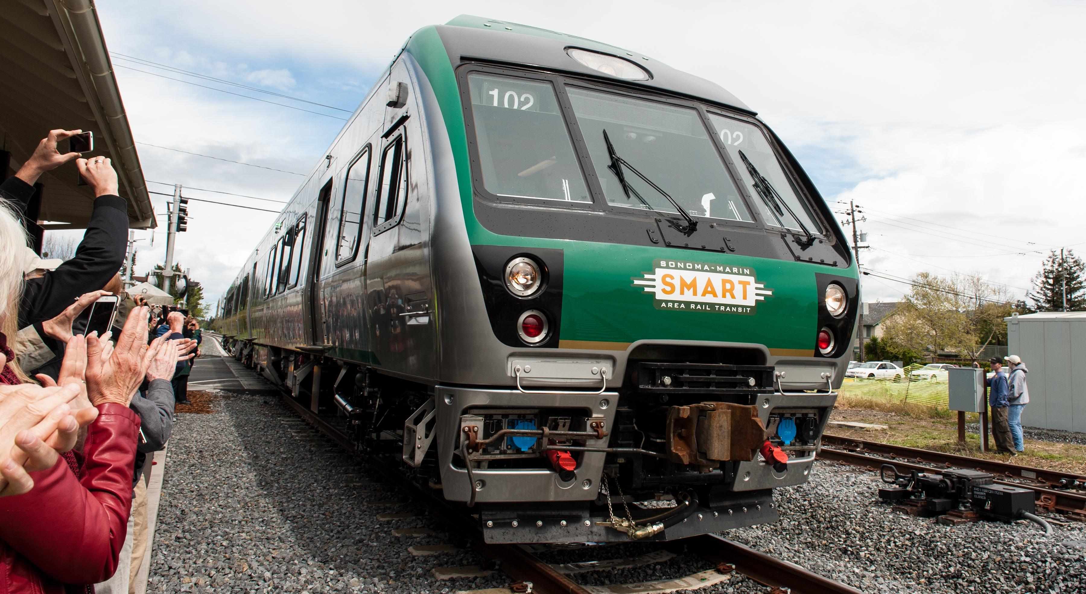 SMART Sonoma Marin Transit Regional Rain Novato Downtown Station Platform Warning Signs Suicide Kids