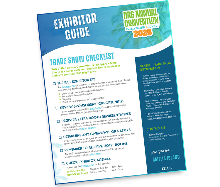 IIAG Annual Convention Exhibitor Checklist Guide