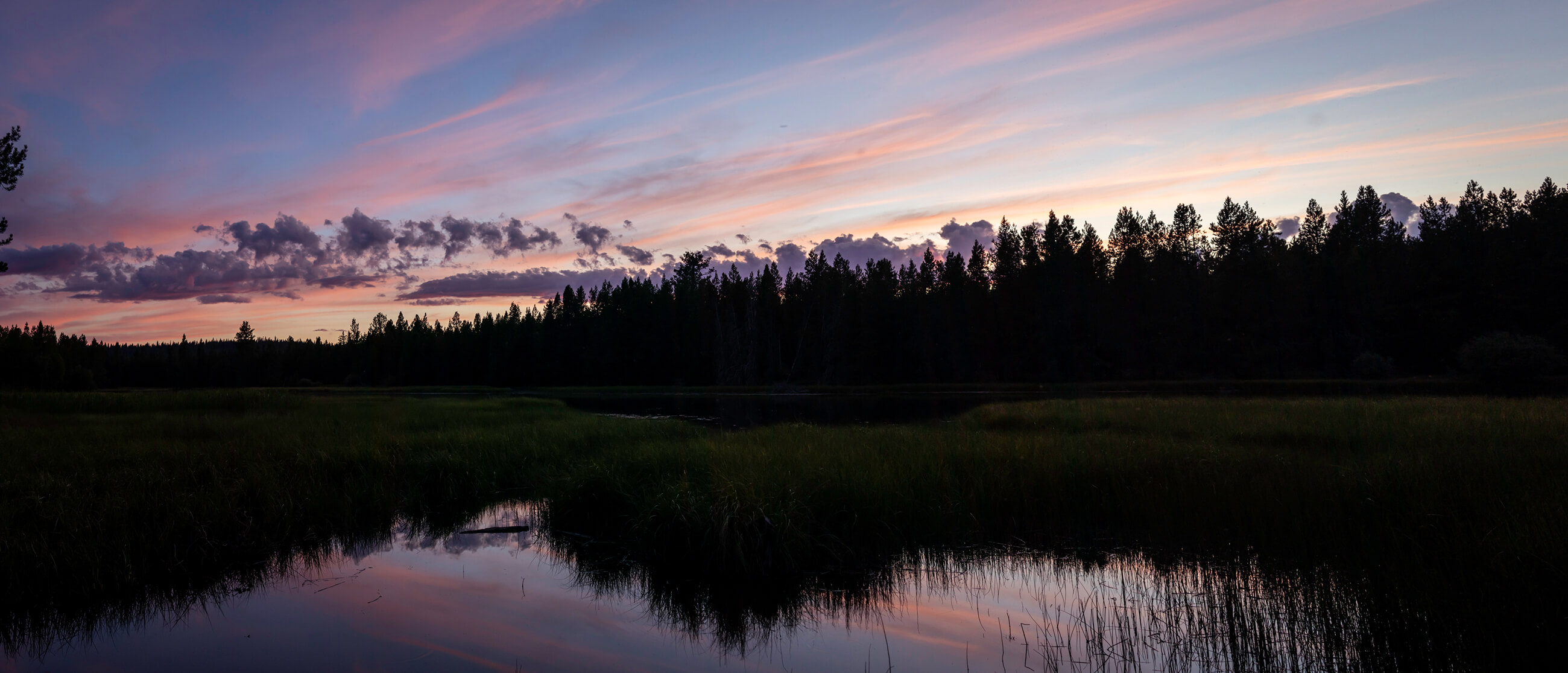 Oregon lake at sunset