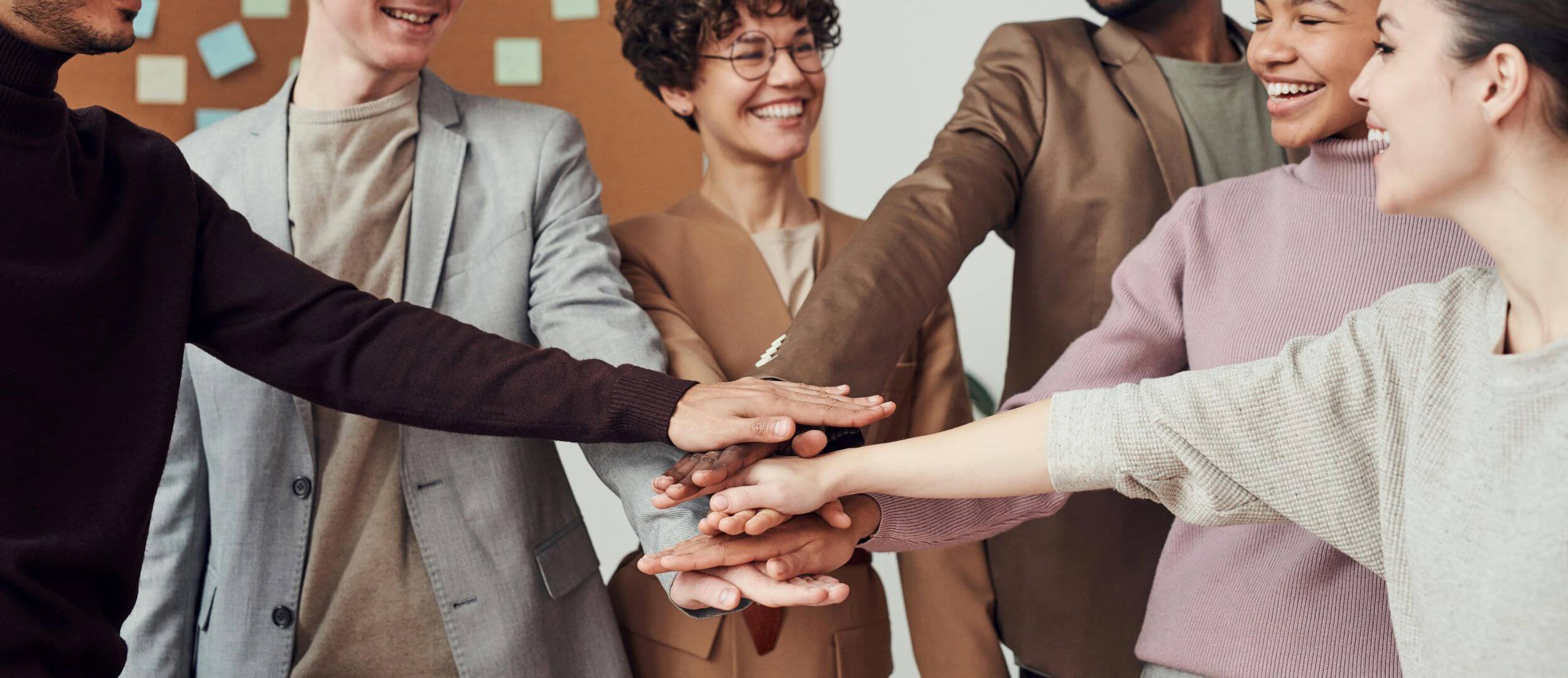 Teamwork hands in stock photo