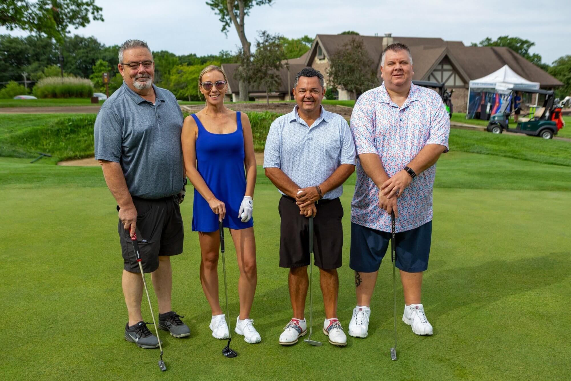 A foursome participating in the Carol Stream Chamber golf outing