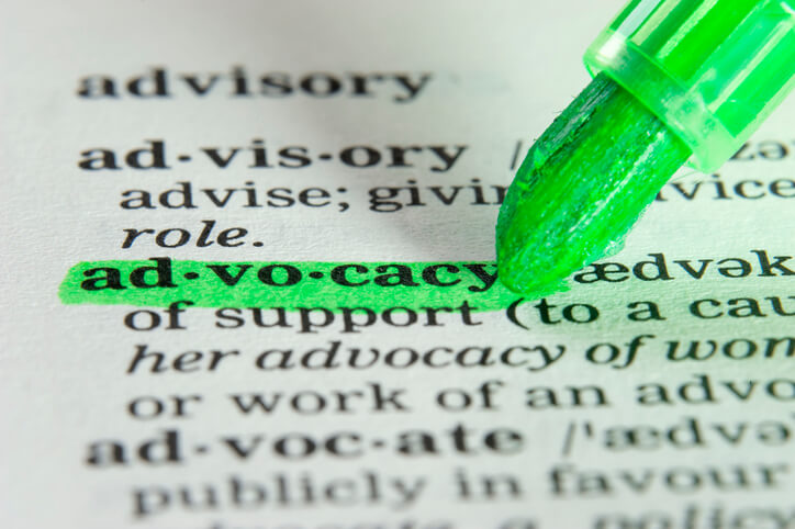 advocacy definition highligted in dictionary