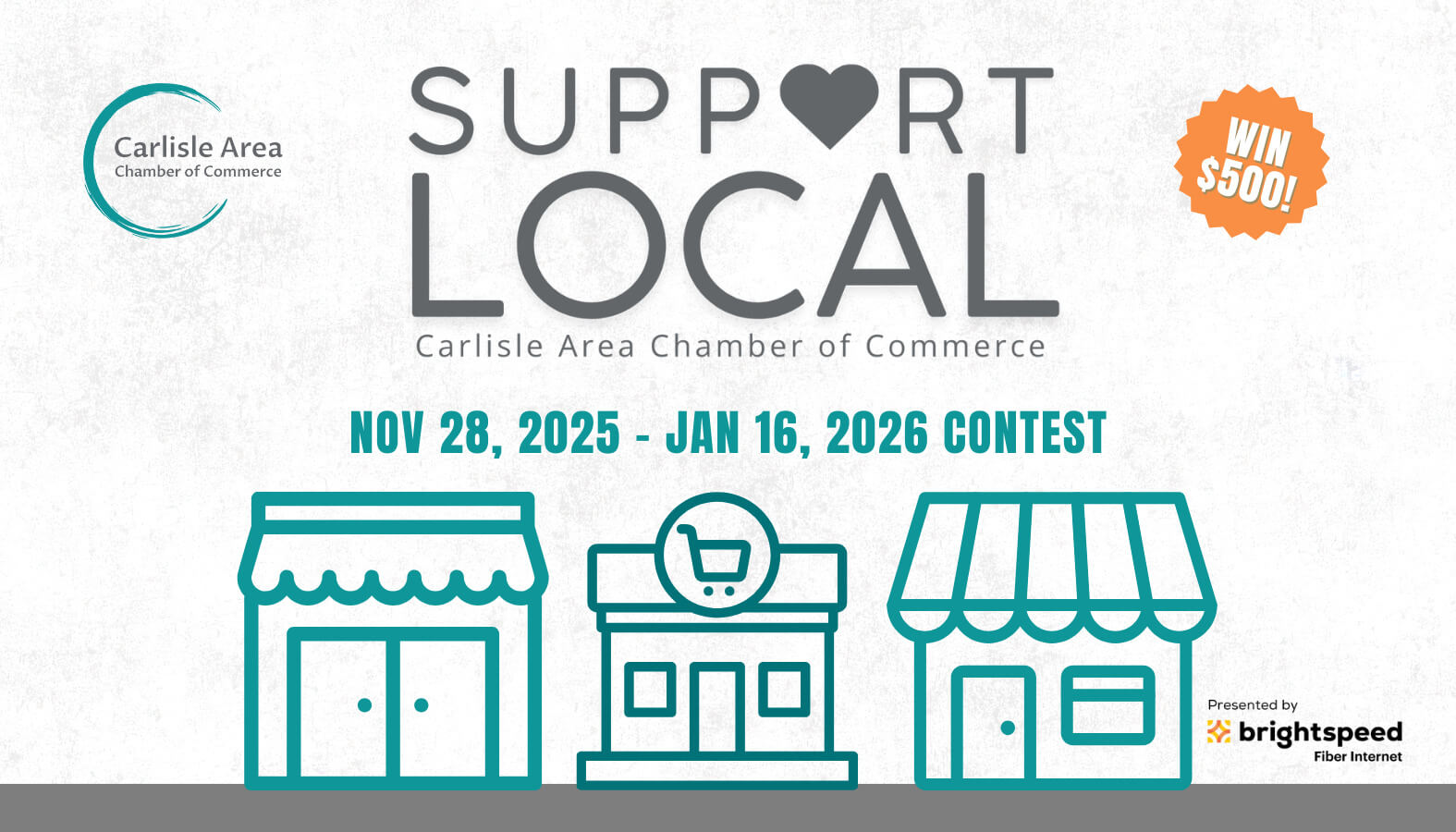 Web banner with the Support Local logo and the time frame of the campaign.