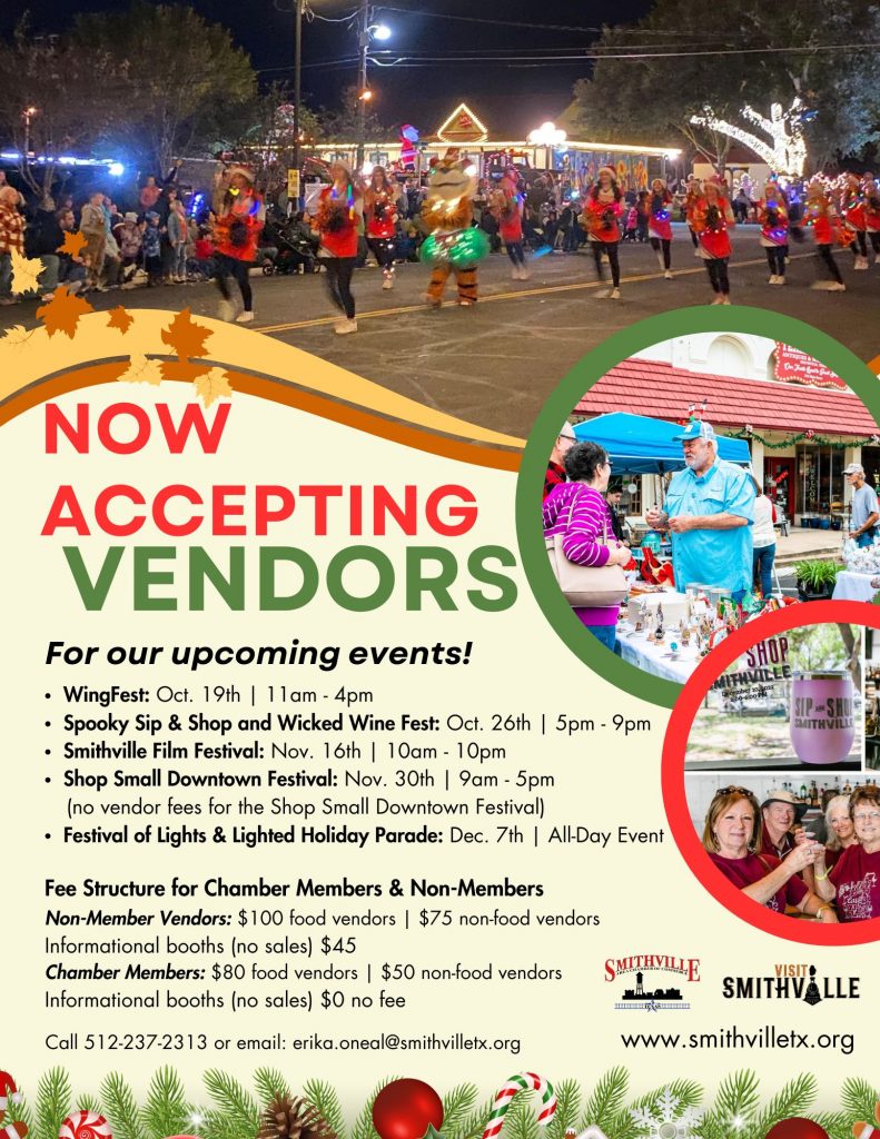 UPCOMING EVENTS: NOW ACCEPTING VENDORS