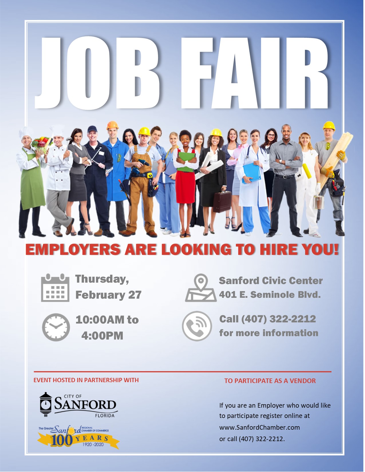 CITY OF SANFORD JOB FAIR! Greater Sanford Regional Chamber of Commerce