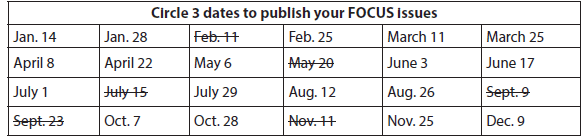 FOCUS Dates 2025