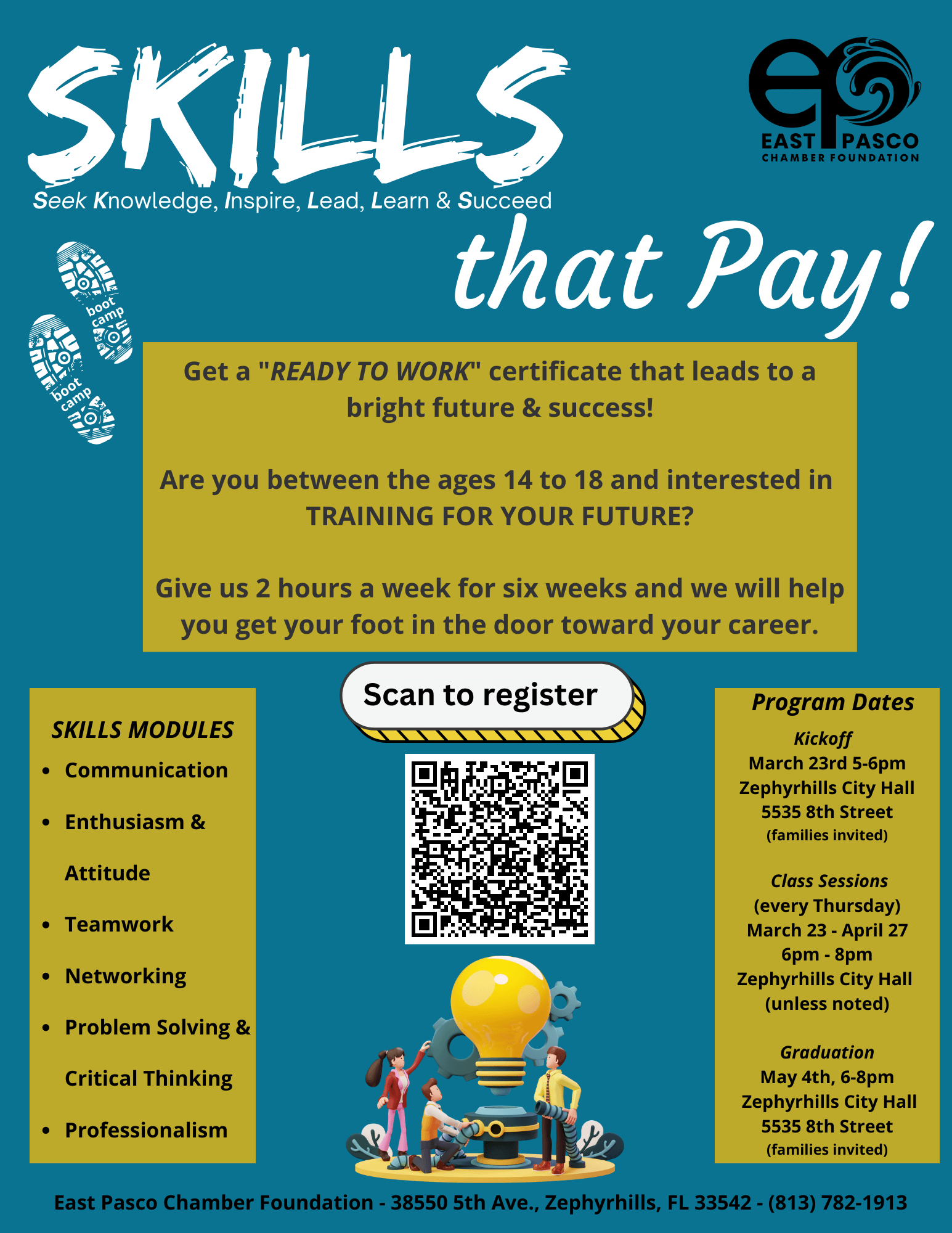 Skills that Pay bootcamp flyer