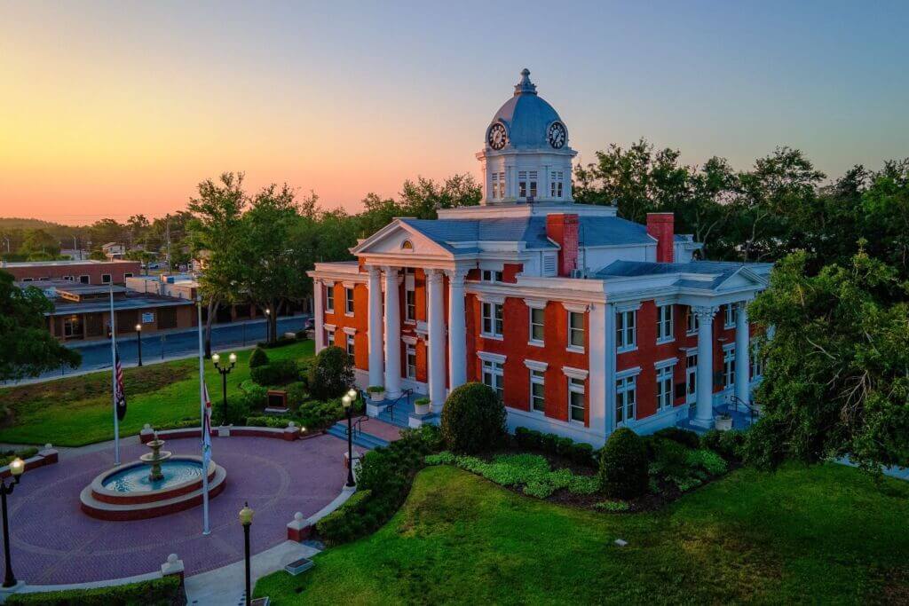 courthouse at sunset courthouse at sunset