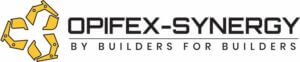 Opifex-Synergy Tag Line Black Letters Yellow Logo 800x155