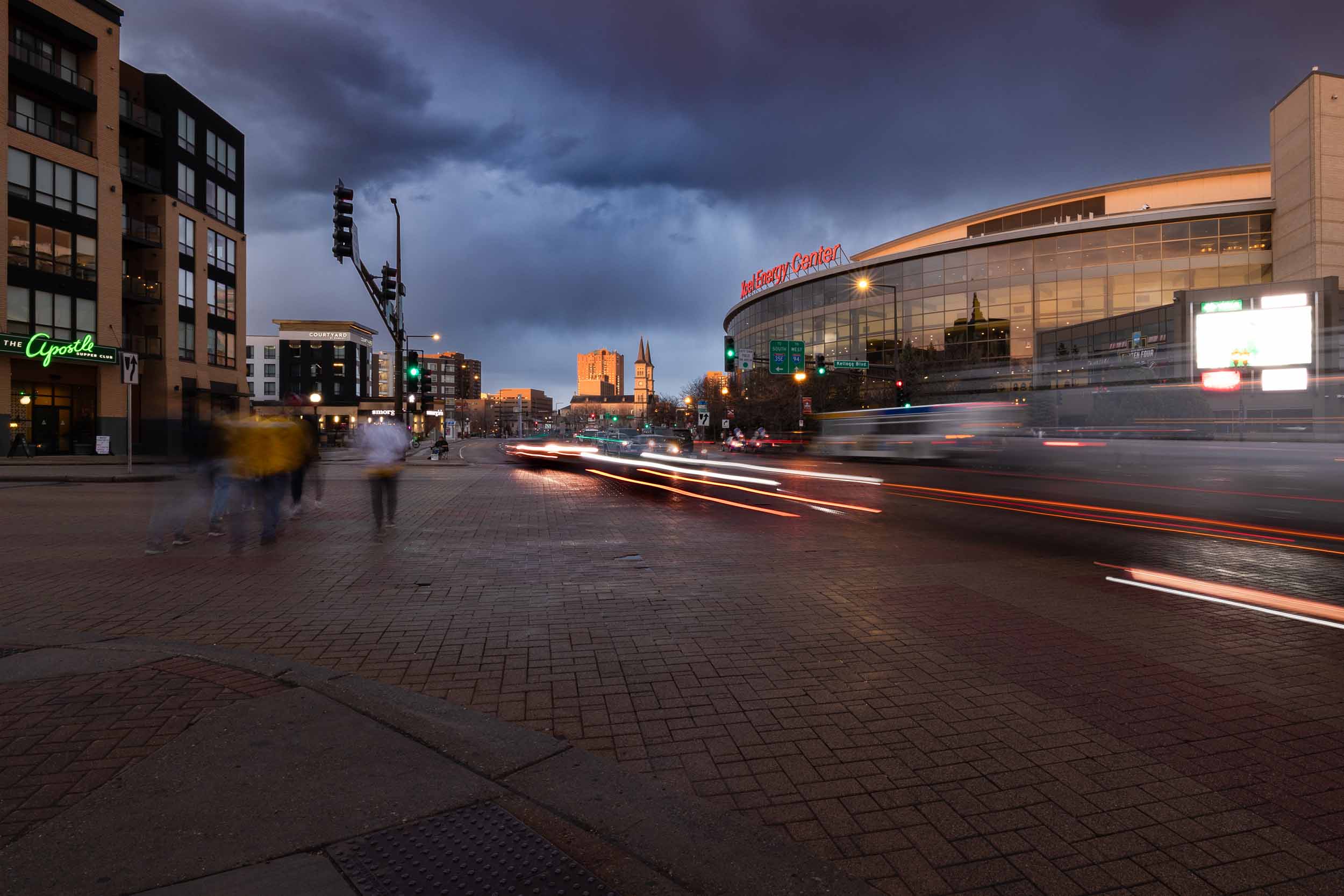 Traffic signals in downtown Saint Paul, Minnesota