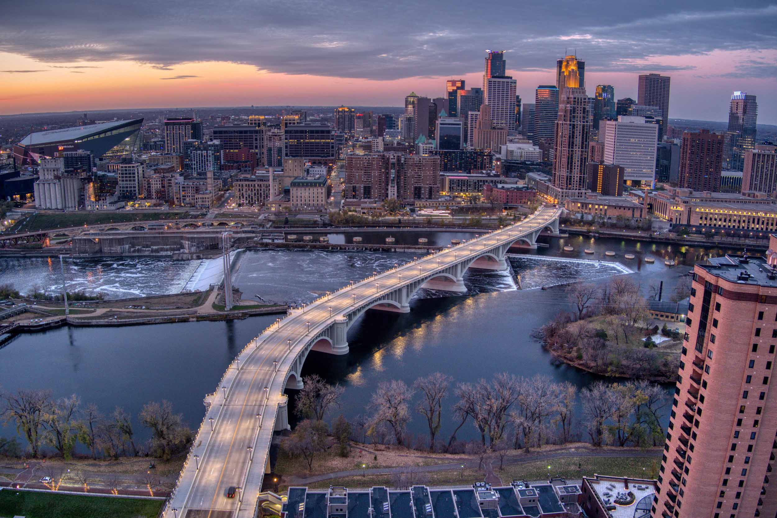The Third Avenue Bridge over the Mississippi River in Minneapolis