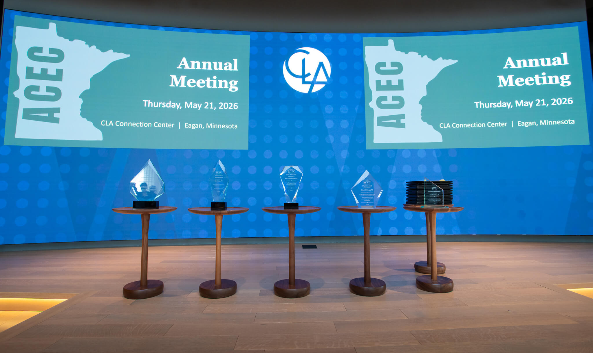 ACEC Minnesota awards on stage at the Annual Meeting