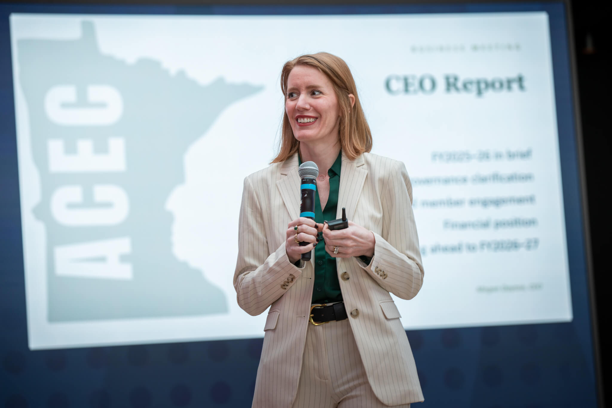 ACEC Minnesota CEO delivering the annual report