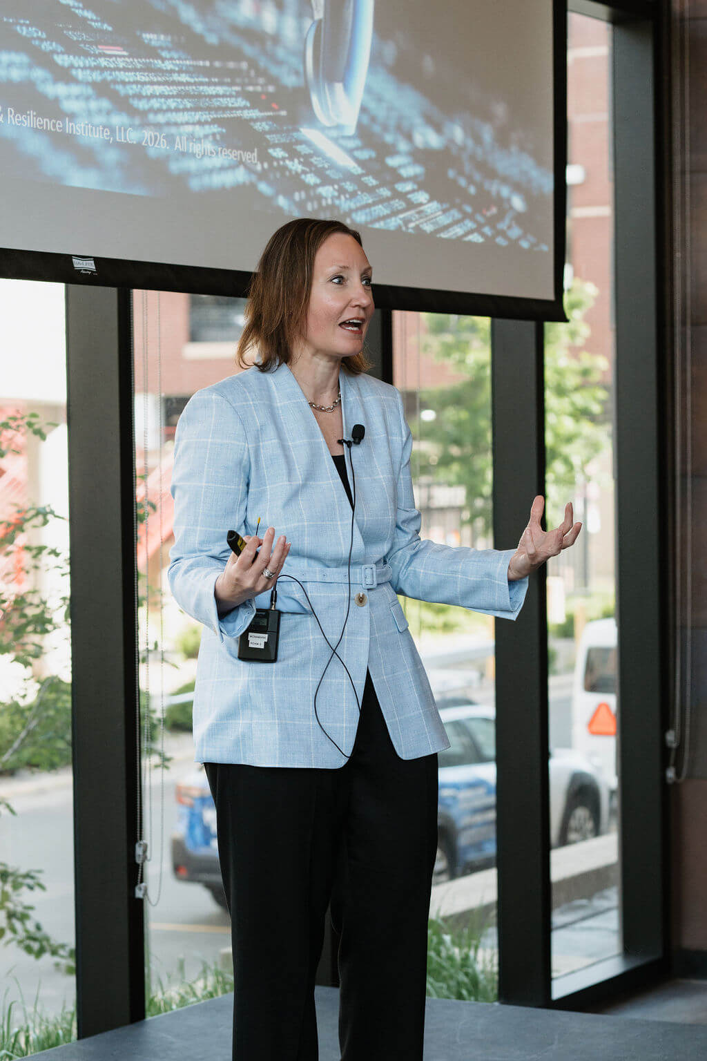 A featured speaker presents during the morning program